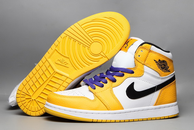 Women Jordan Shoes 1 Grade AAA Lakers